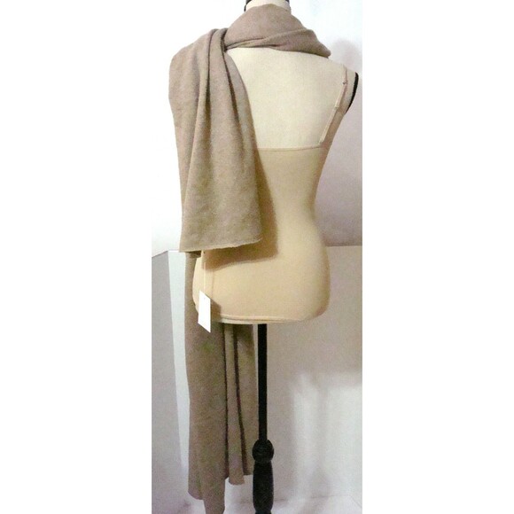 NWT New 100% Cashmere Scarf Wrap Long Womens Tan Ryllace Brown Taupe 100 X 28 - Picture 4 of 14